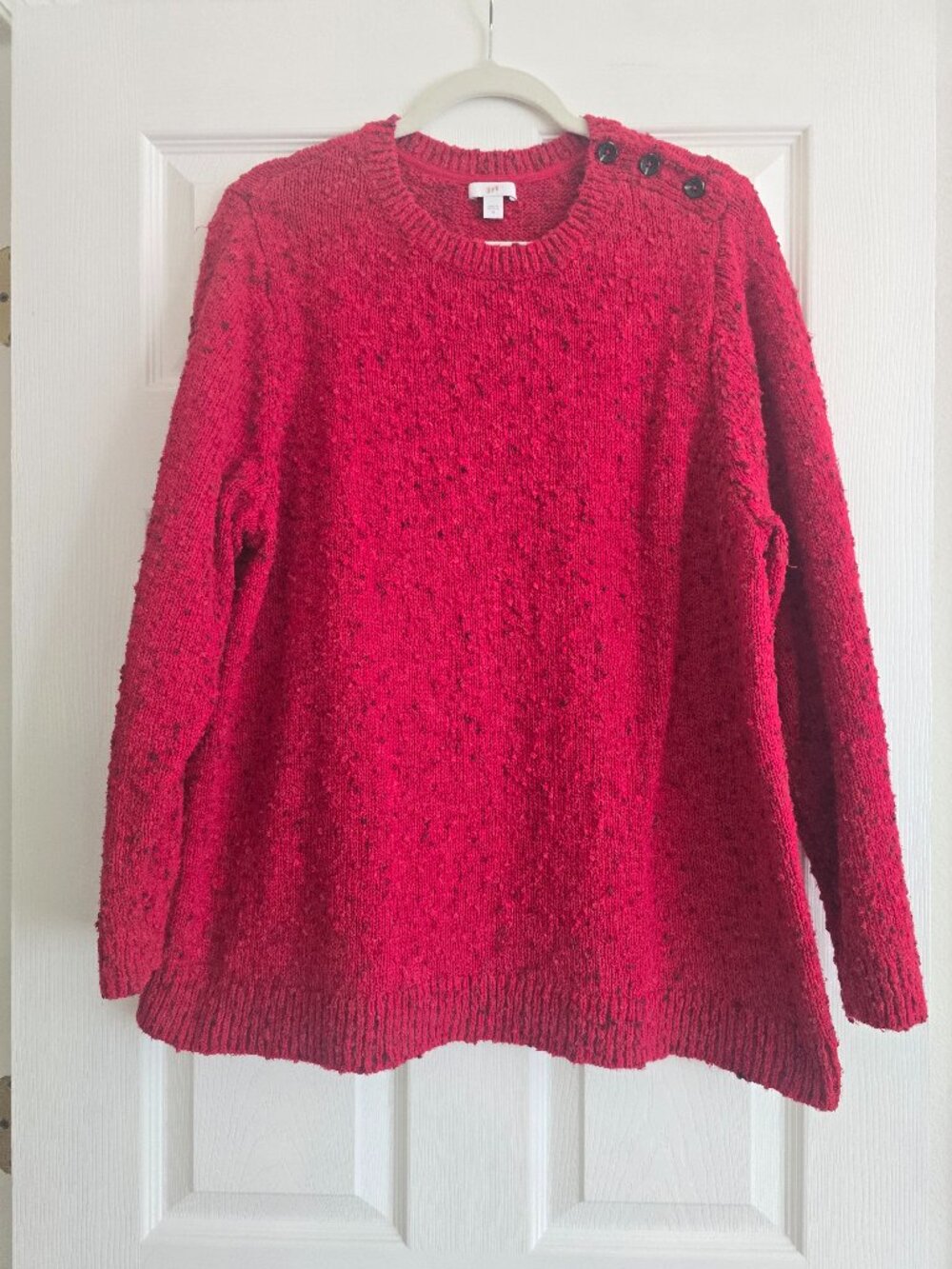 J Jill Cherry Red Blouce Sweater 2X